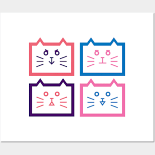 Geometric cats Posters and Art